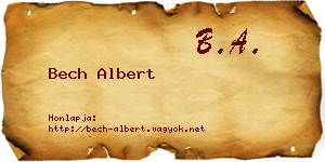 Bech Albert névjegykártya